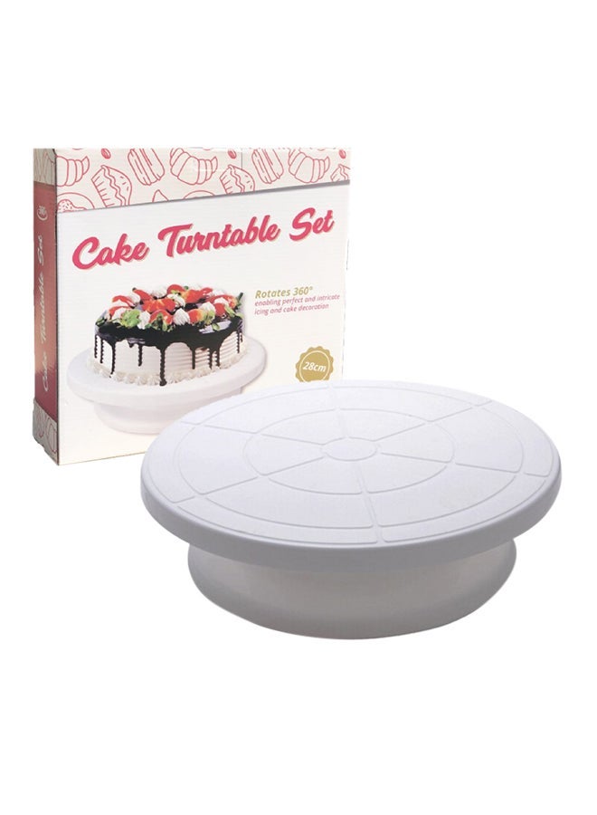 شاربدو 100 قطعة أكياس تزيين كعك قابلة للتصرف بيضاء 26x17 سم وحامل كعك دوار أبيض 28 × 7 سم حزمة - Image 3